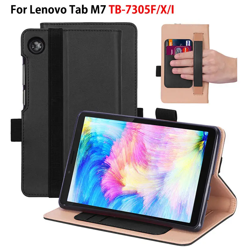 Роскошный чехол для планшета Lenovo Tab M7 женский с подставкой кожаный + подарок|Чехлы