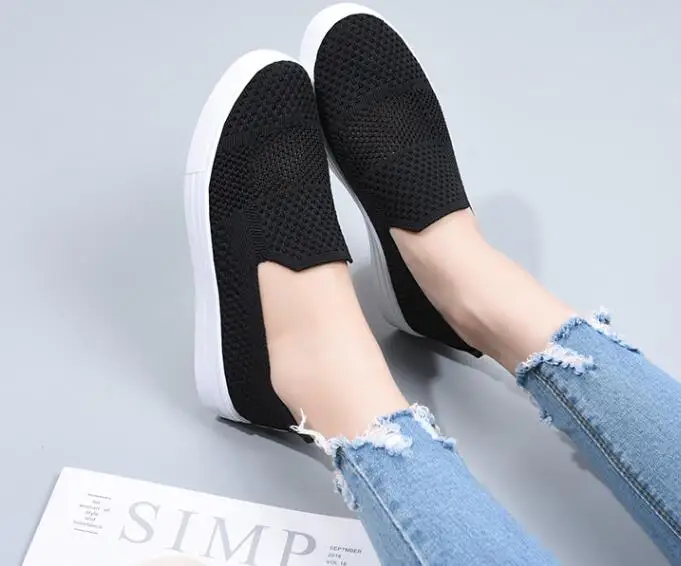 2020 Новая летняя дышащая майка с длинным рукавом женская обувь на плоской подошве