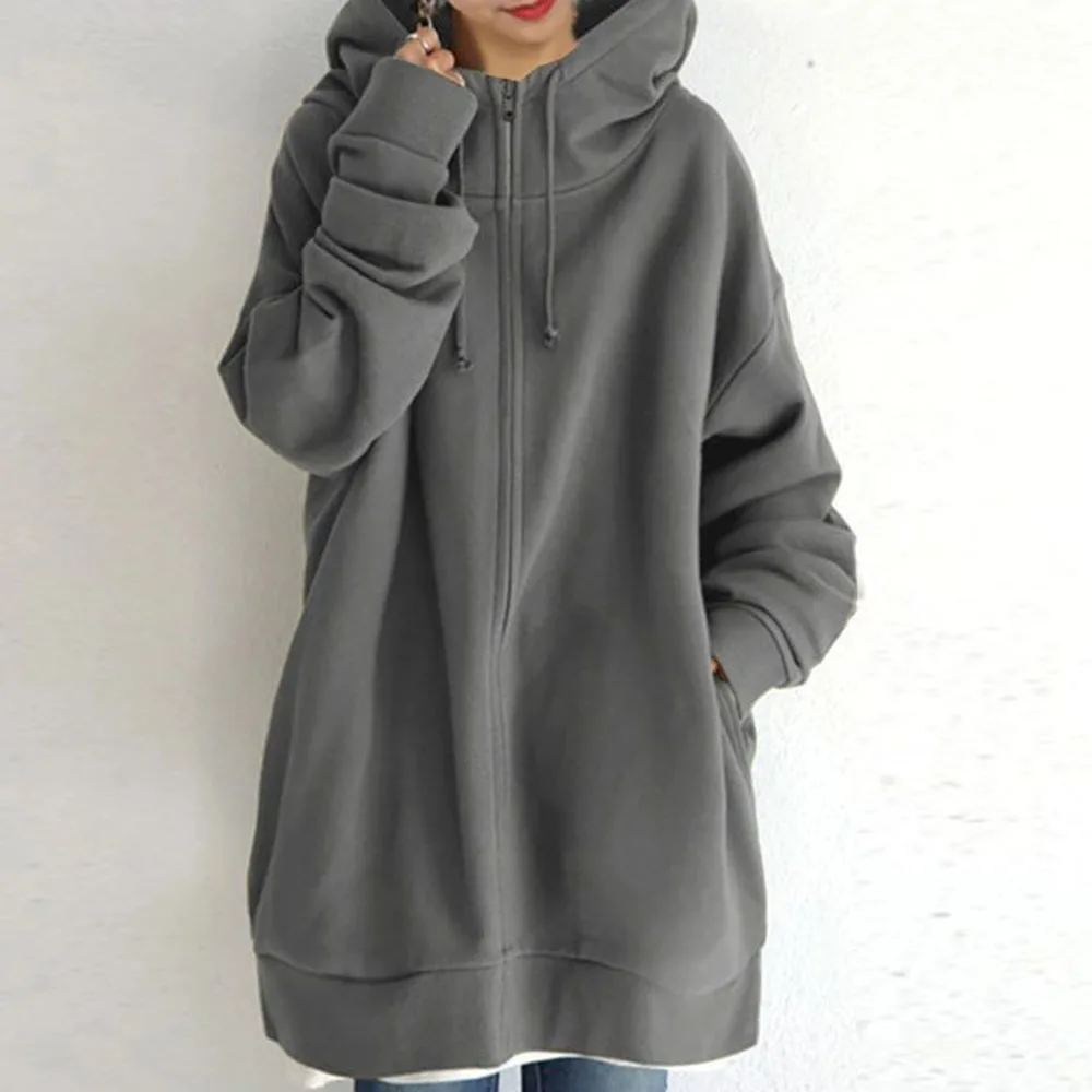 

2021 Japanese Style Casual Hoodie Womens Korean Fashion Temperament Simplicity Solid Color Loose Hooded Pullover Long Sleeve