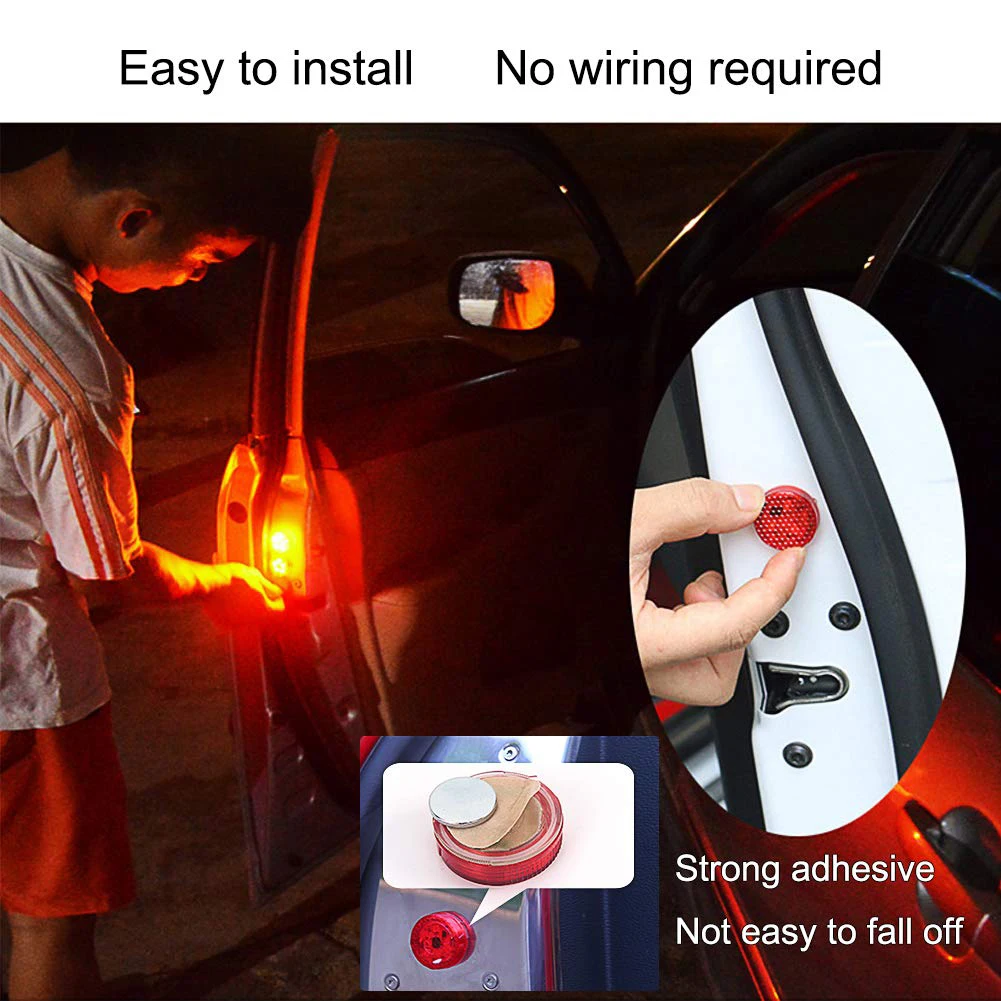 

2PCS Professional 5LED Car Door Warning Light LED Universal Waterproof Anti-collision Durable Colorful Warning Light