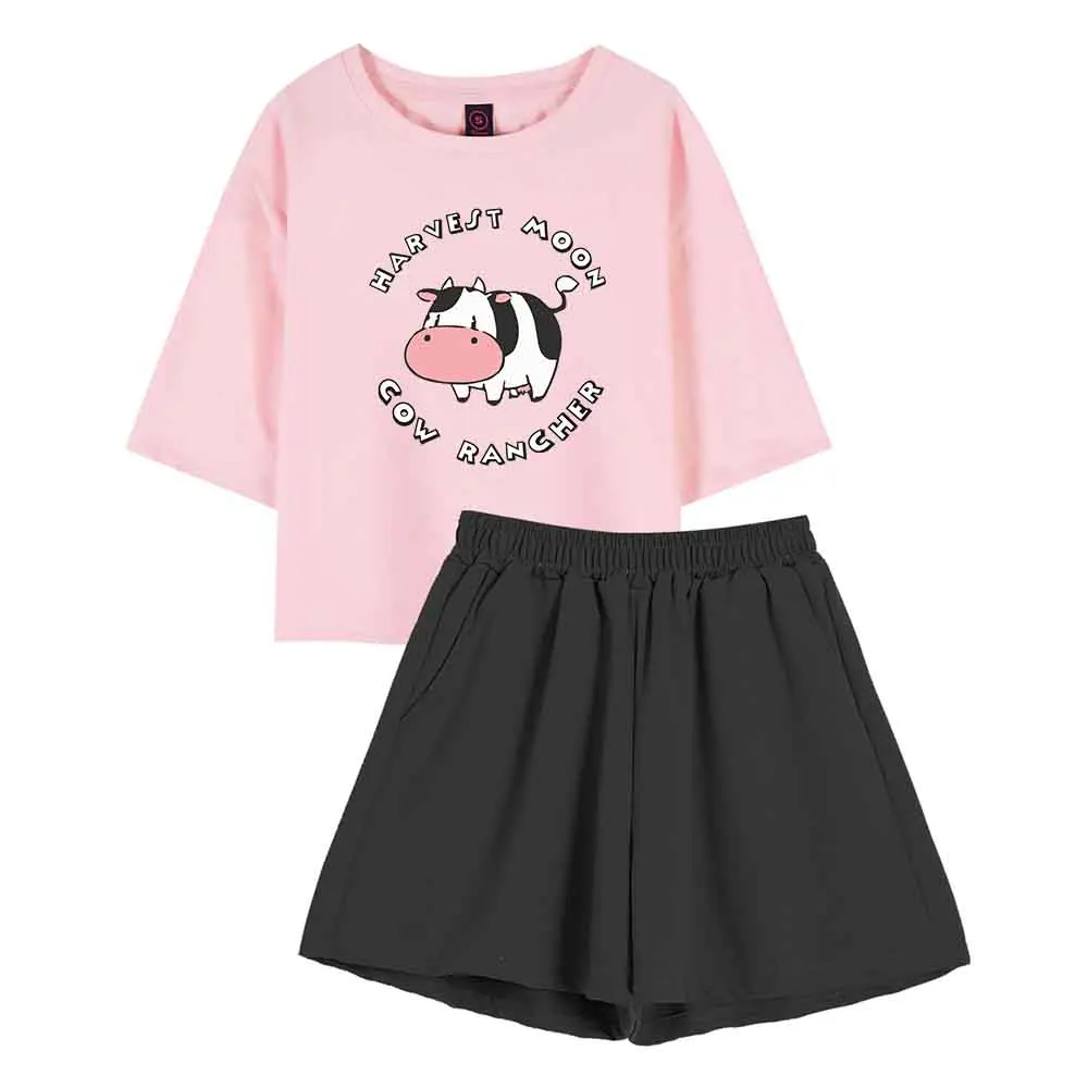 

Cow Print Top T Shirt Women 2021 Fashion Oversized T Shirt Aesthetic Short Sleeve Blouse Women Kawaii Tees Streetwear Femme