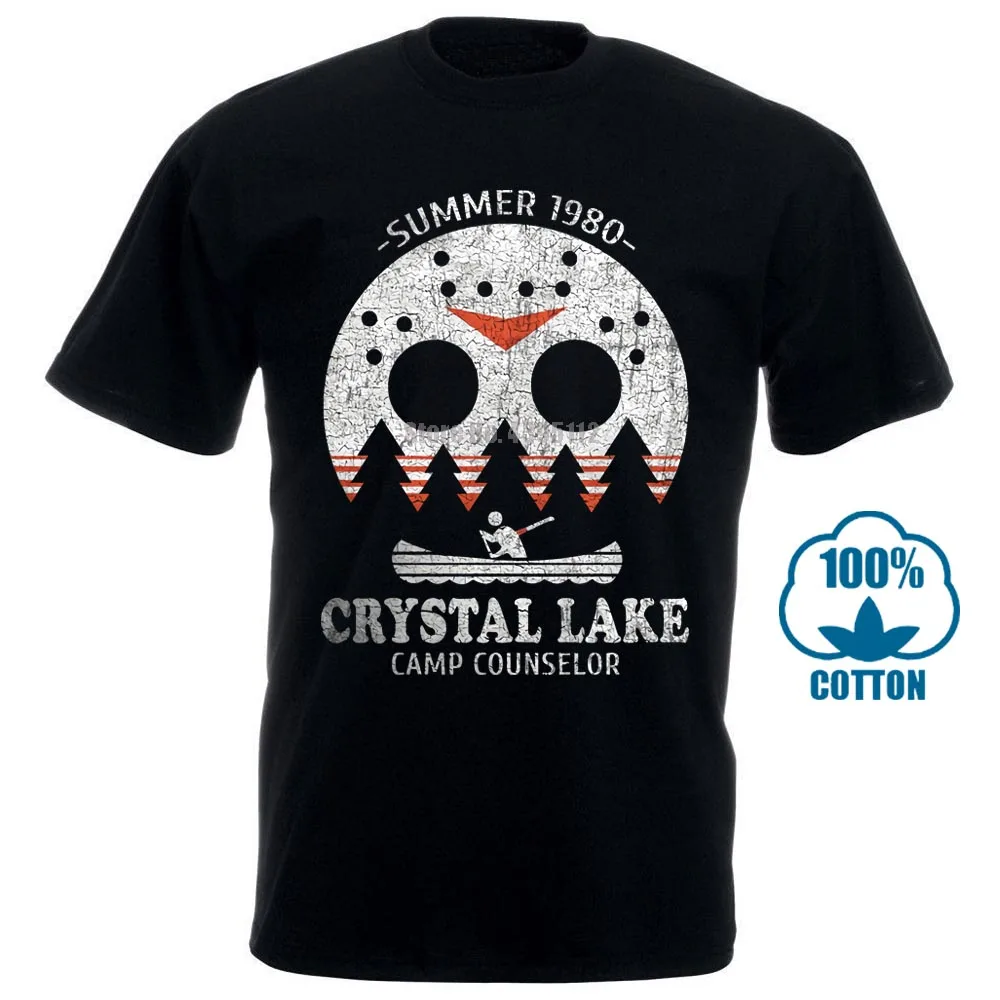 Черный Crystal Lake Camp consultant футболка 13 Friday Jason Horror 13Th Fun - Цвет: Черный
