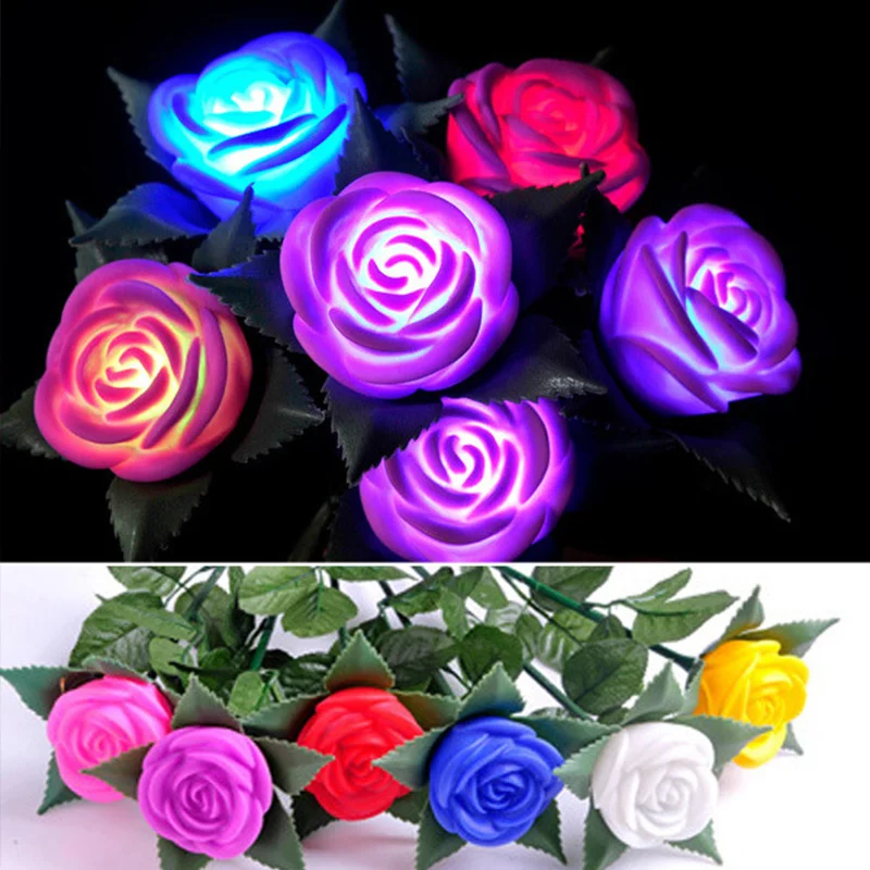 

1Pcs Simulation Roses LED Rose Bouquet Lights Shining Flower Valentine's Day Gifts Mothers Day Glowing Gift Wedding Party Decor