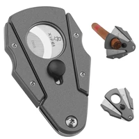 xifei stainless steel cigar cutter with gift boxleather case dual blades tobacco cutting sigaar accessories for friends family