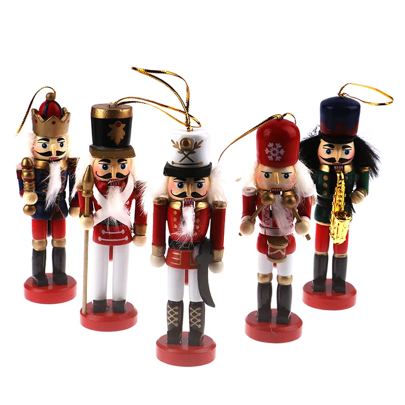 

1pc Christmas Ornaments Desktop Decoration Cartoons Walnuts Soldiers Band Dolls Nutcracker Miniatures 13cm(style random)