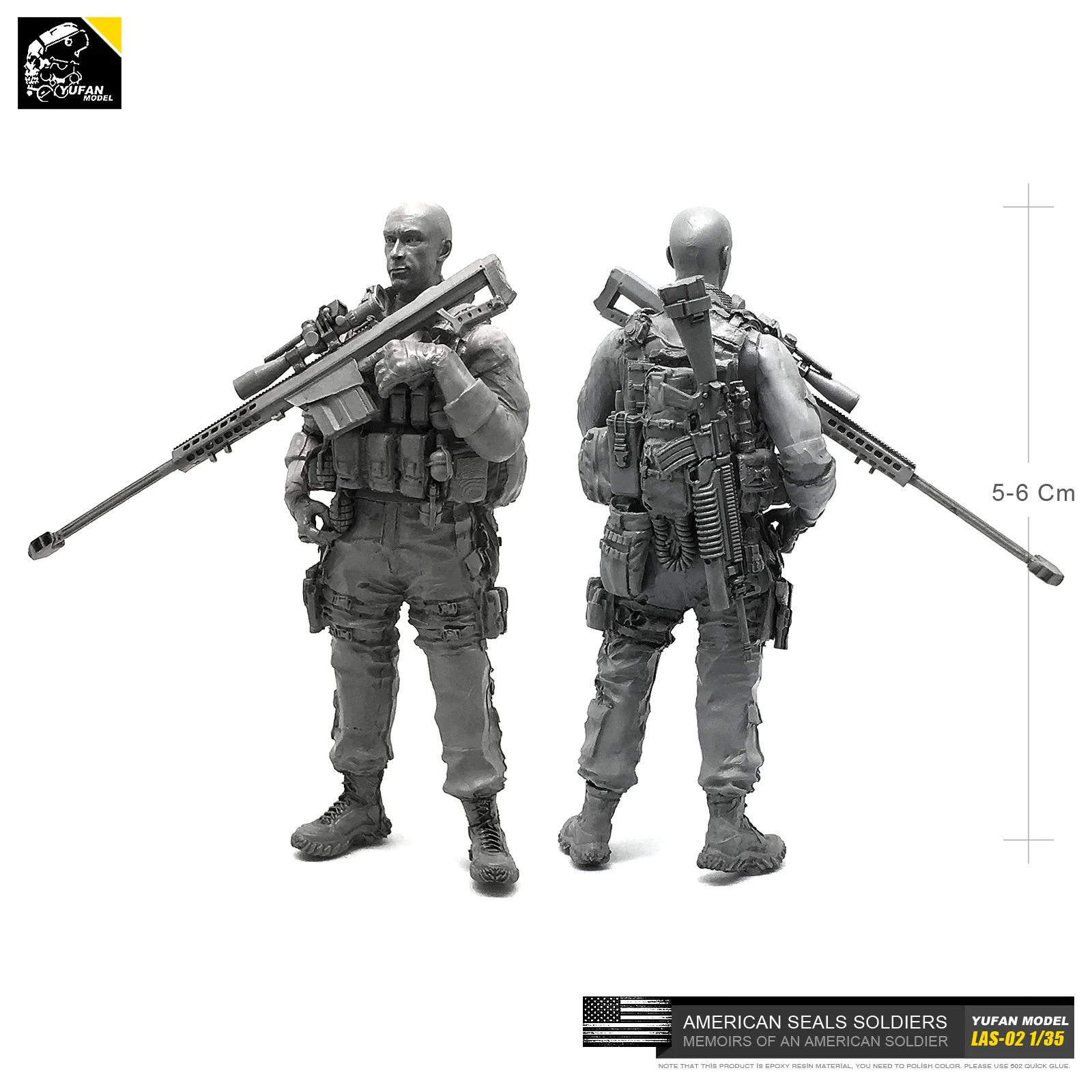 Модель Yufan 1/35 наборы фигурок из смолы США снайперская печать 1 смола солдат