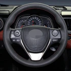 Чехол рулевого колеса автомобиля Нескользящие черные из искусственной кожи для Toyota 2013-2018 Corolla 2014-2019 Corolla iM (US) 2017-2018 Auris