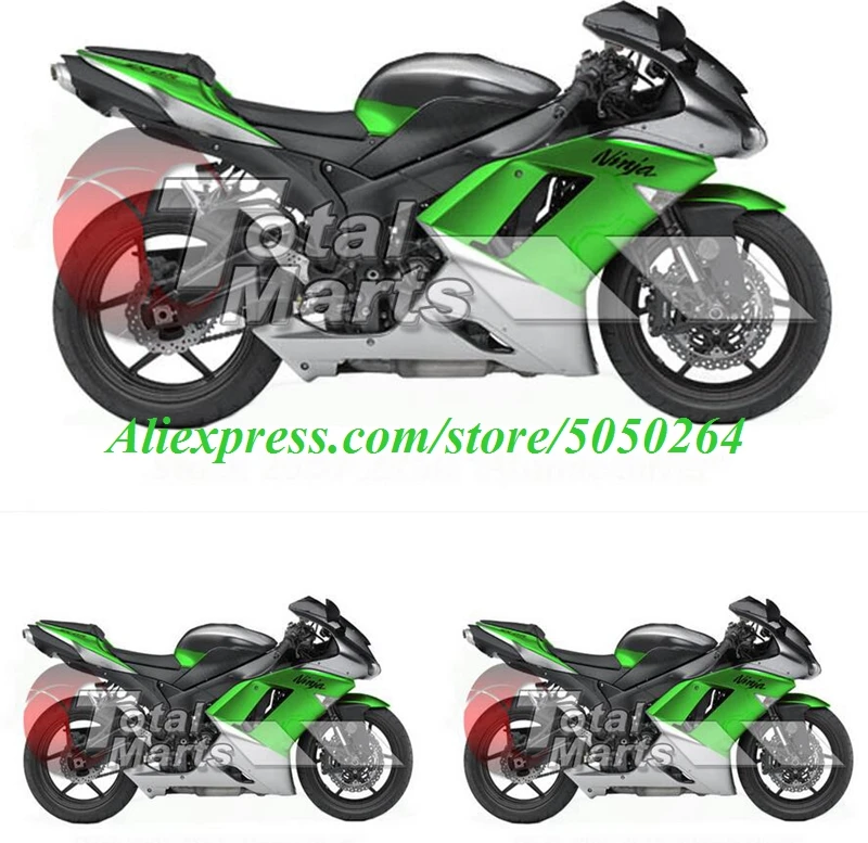

Комплект обтекателей для велосипеда из АБС-пластика, 4 подарка, подходит для kawasaki Ninja ZX6R 636 2007 2008 07 08 6R