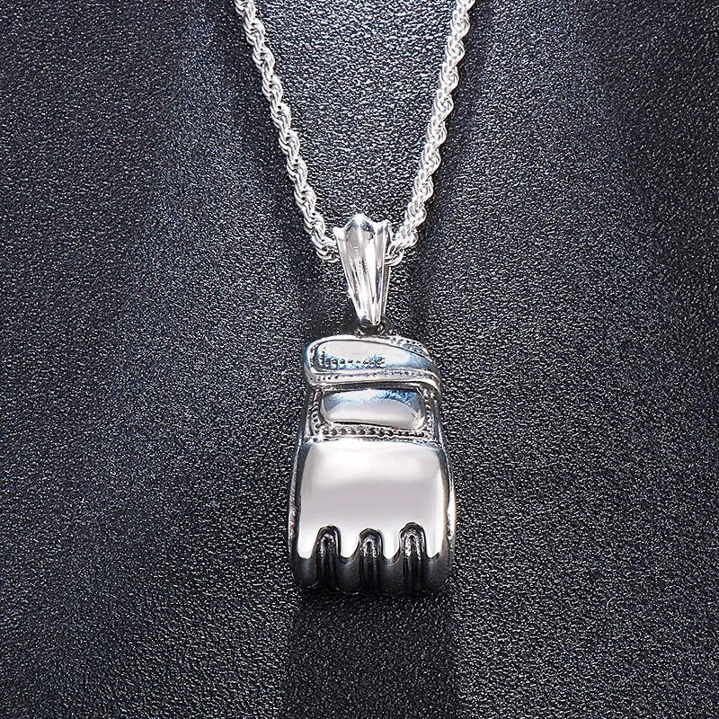 Модные тиранические Подвески HaoYi для боксерской перчатки, подвески для мужчин из нержавеющей стали 316L, не выцветающее ожерелье, ювелирные изделия