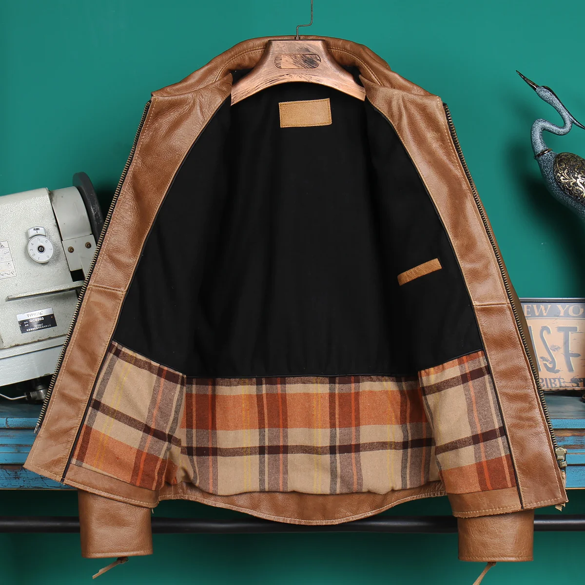 

Мужская повседневная кожаная куртка, светло-коричневая приталенная куртка из натуральной воловьей кожи, модель 4XL на весну, 2021