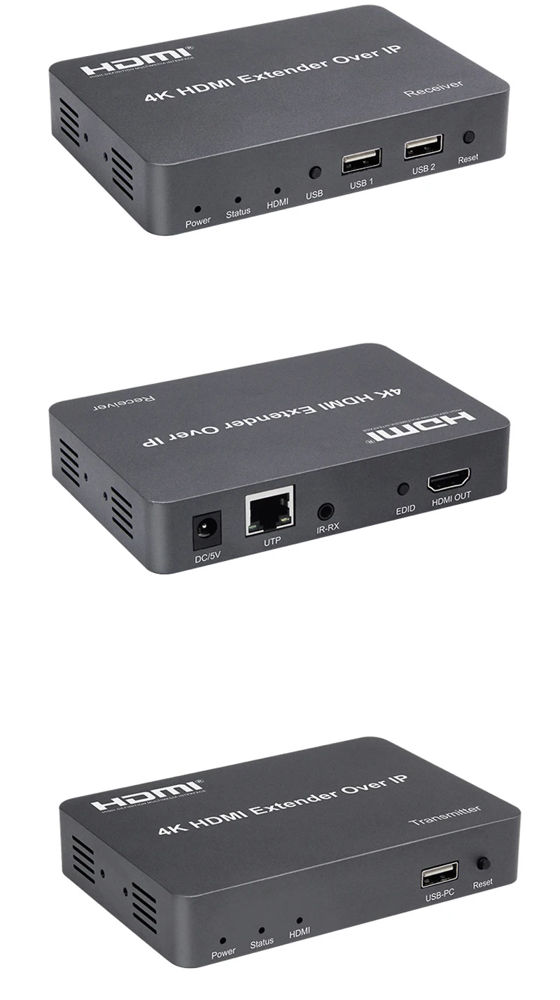 150 м 4 к KVM HDMI удлинитель по IP через UTP RJ45 Cat5E Cat6 Ethernet кабель Поддержка USB мышь клавиатура 1 передатчик 30 приемник