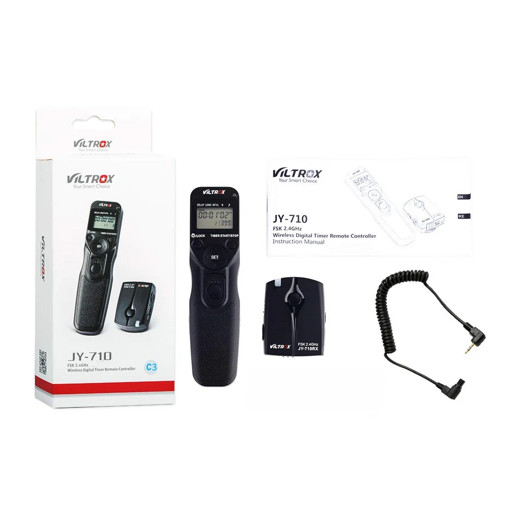 Viltrox JY-710-C3 Беспроводной Камера ЖК-дисплей ЖК-экраном таймером и Управление спуском фотографического затвора объектива Цифрового Фотоаппарата Canon 30D 40D 50D 7D 7DII 6DII 5D Mark IV 5diii