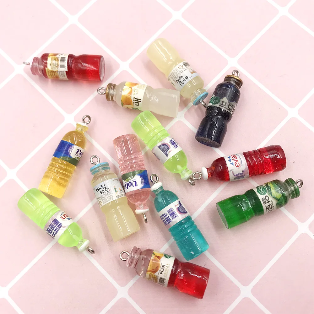 

Подвески 20 шт./лот в виде бутылки с напитком, подвески из смолы для сережек, цепочек, подвесок, Ювелирная фурнитура, кабошон, подвеска для тел...