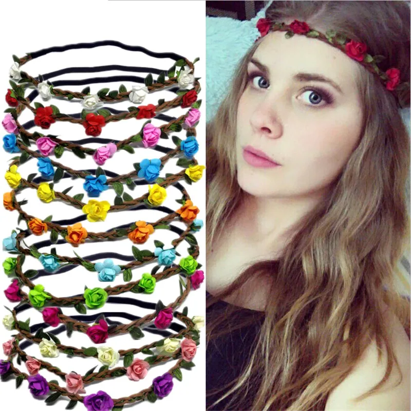 В богемном стиле с цветочным принтом и розами для свадебных торжеств Корона