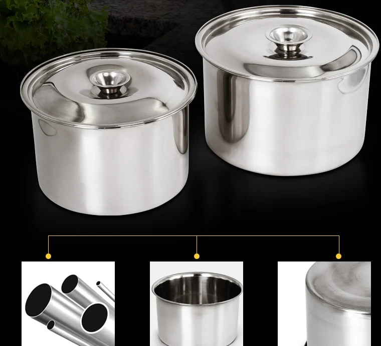 

2021Thickening stainless steel sauce pot flavor stew with cover pot milk tea cream jar