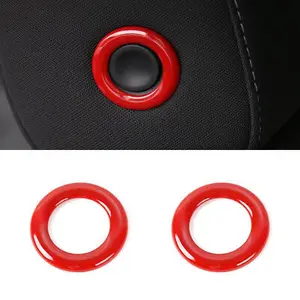 Image for ABS Red Interior Headrest Adjustment Cover Trim 2p 