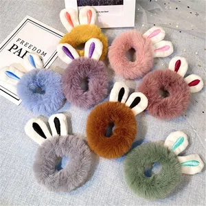Резинка для волос женская, плюшевая, с кроличьими ушками