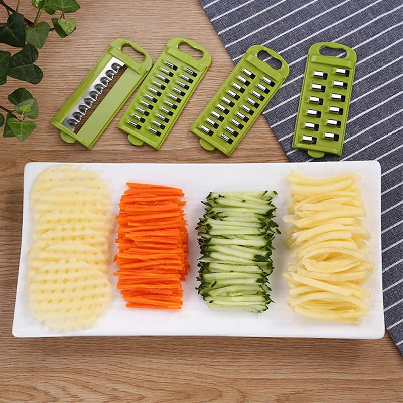 

Manual Grater Mandoline Cuisine Fruit Slicer for Home Kitchen Manual Food Supplies Grater for Vegetable Gadgets with 8 Blades