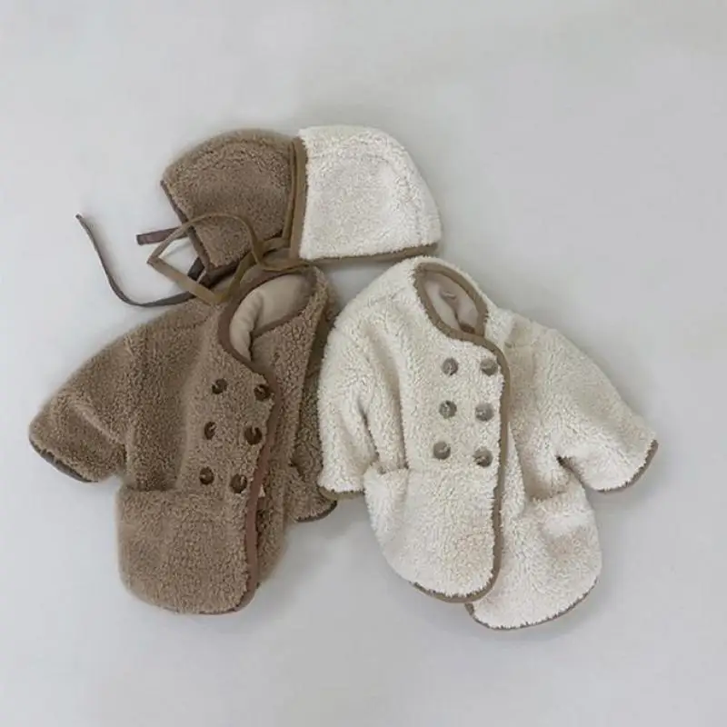 

Baby Winter Plush Cardigan Baby Jacket Thicken Boys Coat Warm Children's Tops Cotton Girls Clothes Fashion Kids Coat
