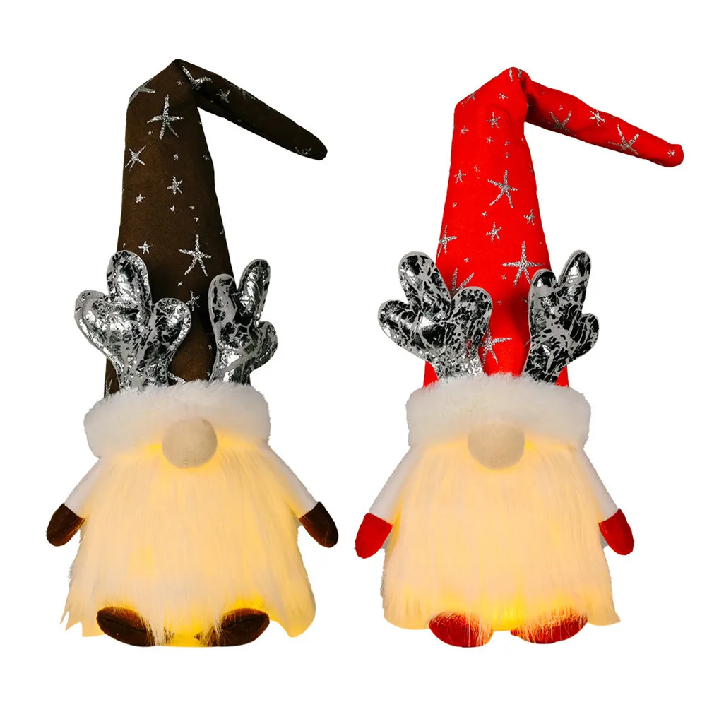 

Christmas Gnome Ornaments Faceless LED Light Plush Doll Xmas Decors Gift For Xmas Navidad Festival Decoration Doll Supplies