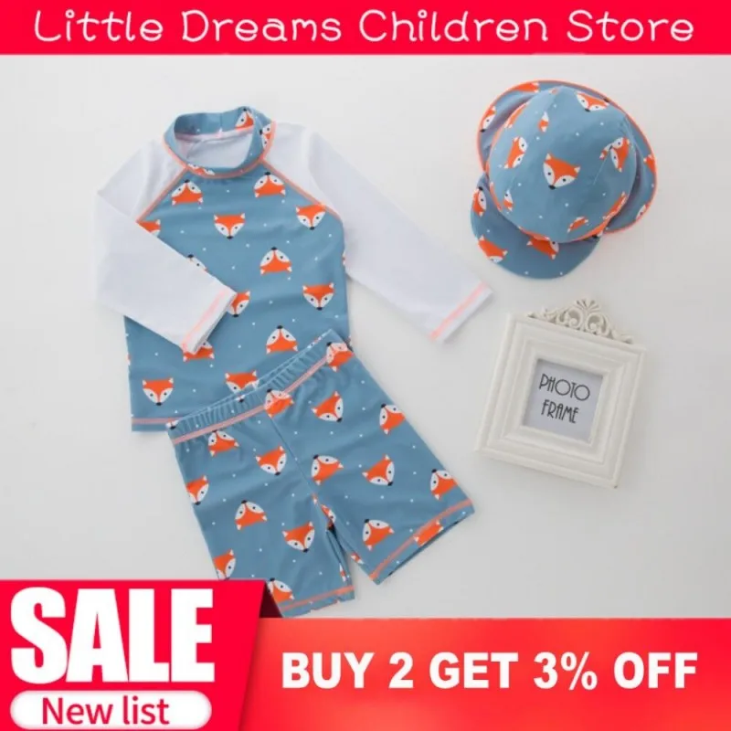 Купальник для маленьких мальчиков купальник малышей детей лиса динозавр