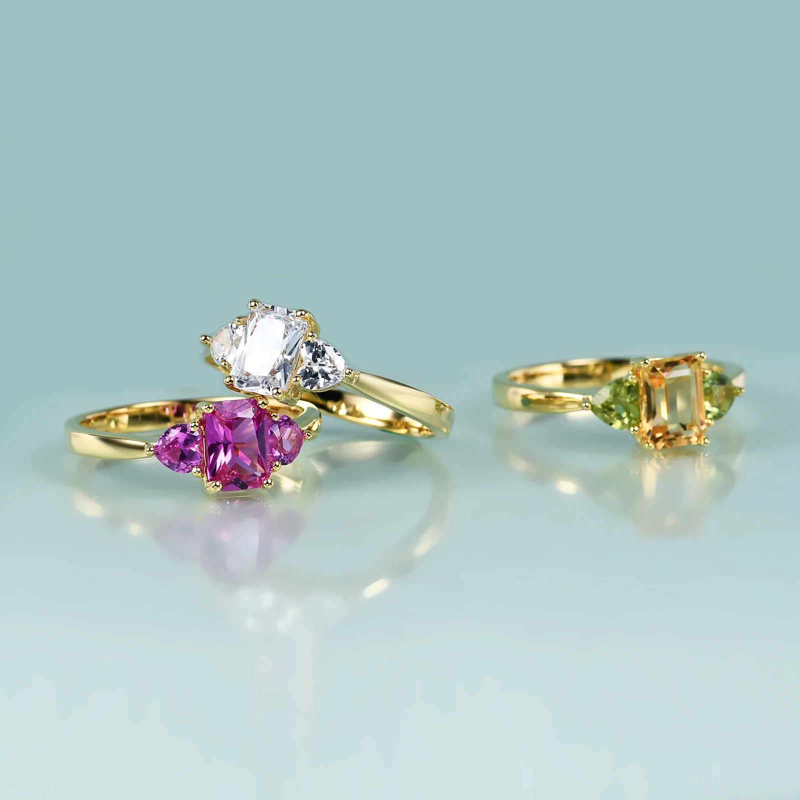 GEM'S BEAUTY 14 к золото серебро 925 пробы натуральные изумрудные ограненные
