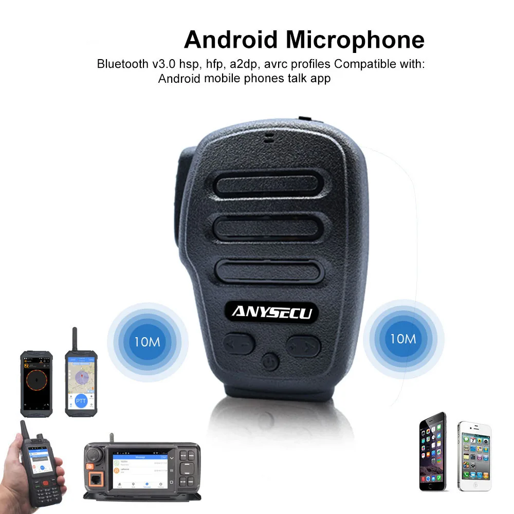 Беспроводной микрофон Anysecu B03 для POC радиостанций F25 F22 A18 A17 7S + T320 4G W2PLUS 3G сеть радио