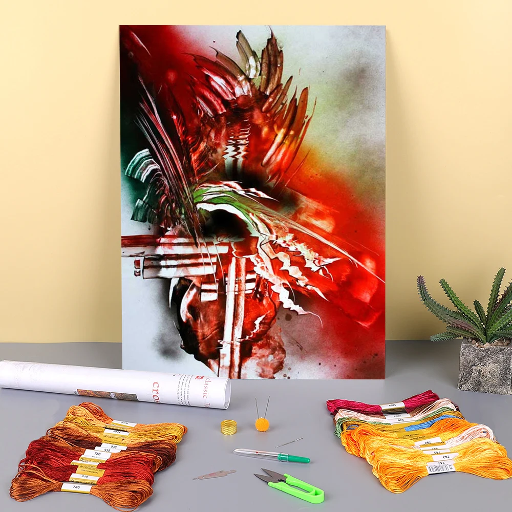 Набор для вышивки крестиком 11 карат с абстрактным изображением осенней