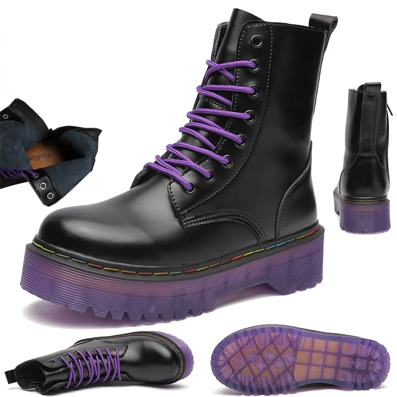 

Модные парные Ботинки Martin высокого качества, ультралегкие, уличный стиль, повседневная обувь унисекс, водонепроницаемая кожаная женская об...