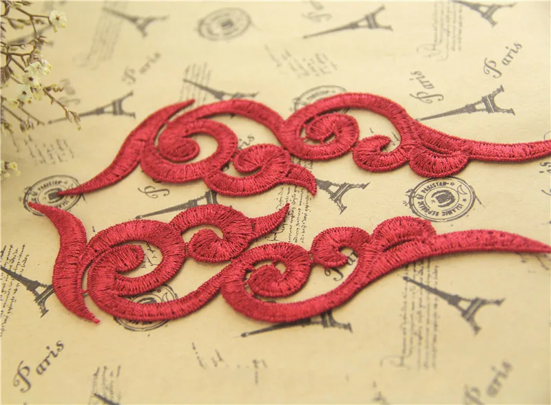 4Pcs (2Pair) 11Color Water Soluble Embroidered Lace Patch Applique Flowers Collar Clothes Wedding Dress Accessories - купить по