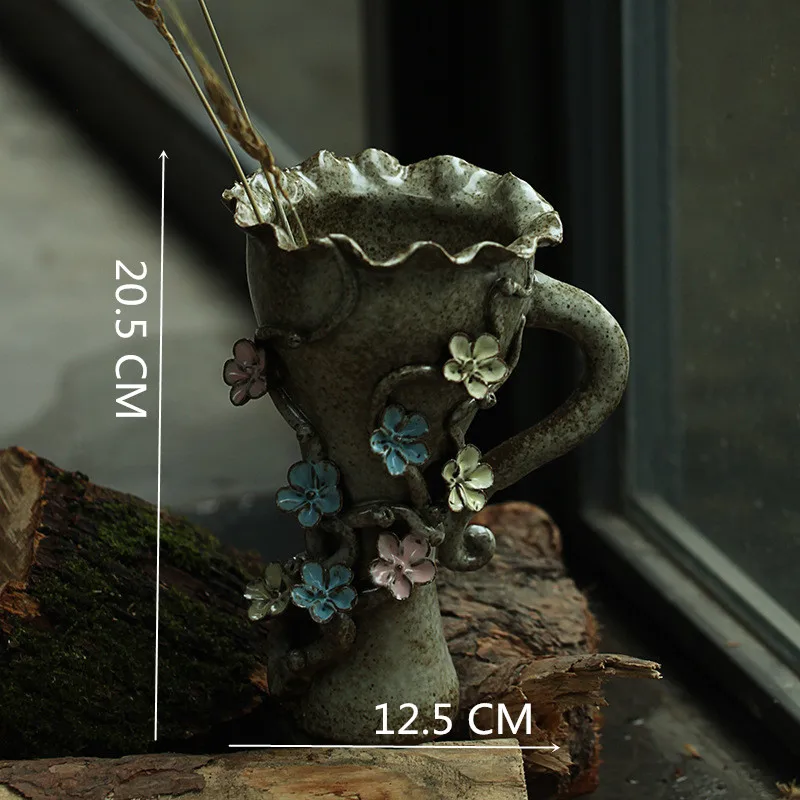 Керамическая ваза Цзиндэчжэнь в винтажном китайском стиле для цветов чистый