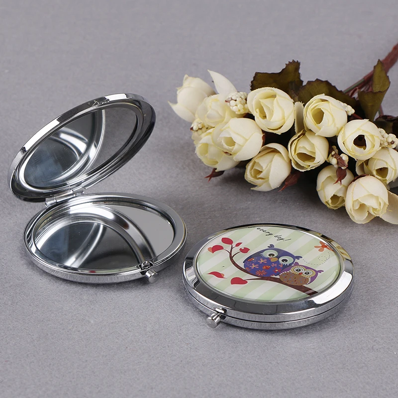 Винтажное двустороннее складное зеркало для макияжа с совой ручные зеркала