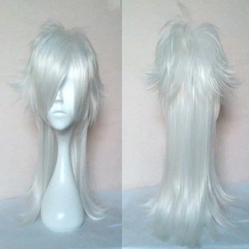 HAIRJOY драматического убийцы DMMD серагаки Аоба косплей костюм вечерние парик два тона синий Ombre синтетические волосы - Цвет: grey white