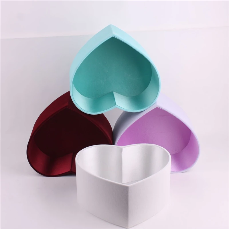 Бархатные коробки для конфет в форме красного сердца Подарочная коробка