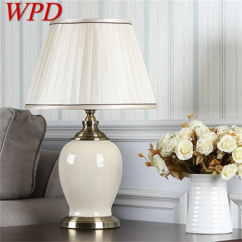 

WPD Ceramic Table Light Modern Luxury Desk Lamp LED For Home Bedside Bedroom