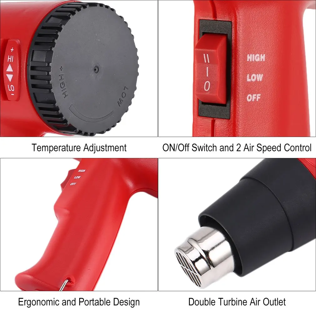 1800 Вт электрическая тепловая пушка горячего воздуха Температура Регулируемый