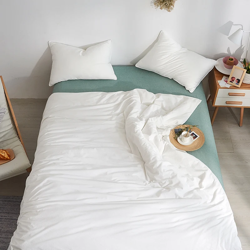 Домашний текстиль современный простой однотонный белый пододеяльник 100% хлопок