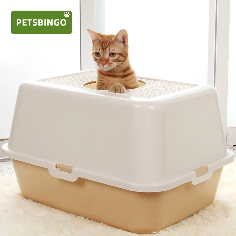 

Pets Bingo Fully Enclosed Cat Litter Box Top-entry Cat Toilet Extra Large Cat Supplies Anti-splashing Deodorizing Kitten Toilet