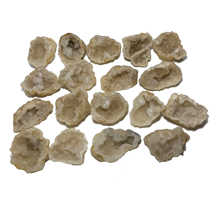 Натуральный агат геодный Кристалл отверстие образец минерала из Бразилии|Камни|