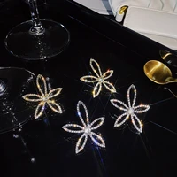 2022 new korea flower shape shiny cz big flower drop earring for women trendy wedding valentines day gift