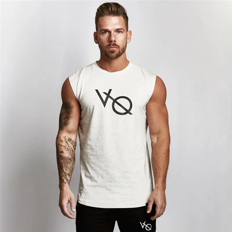 

Summer Sleeveless Sports T-shirt Men's Fitness Clothing Running Training Suit O-neck Large Letter Printing Vest Ropa Para Sudar
