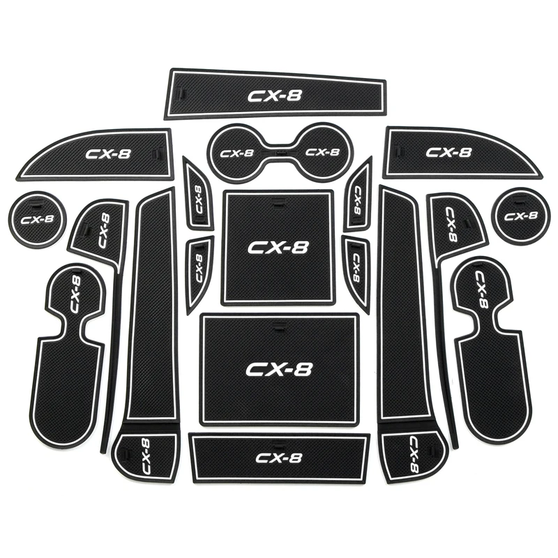 

19pcs For Mazda CX-8 CX8 CX 8 Rubber Car Door Groove Mat Anti-slip Cup Pad Interior Decoration Gate Slot Pad Accessories Styling