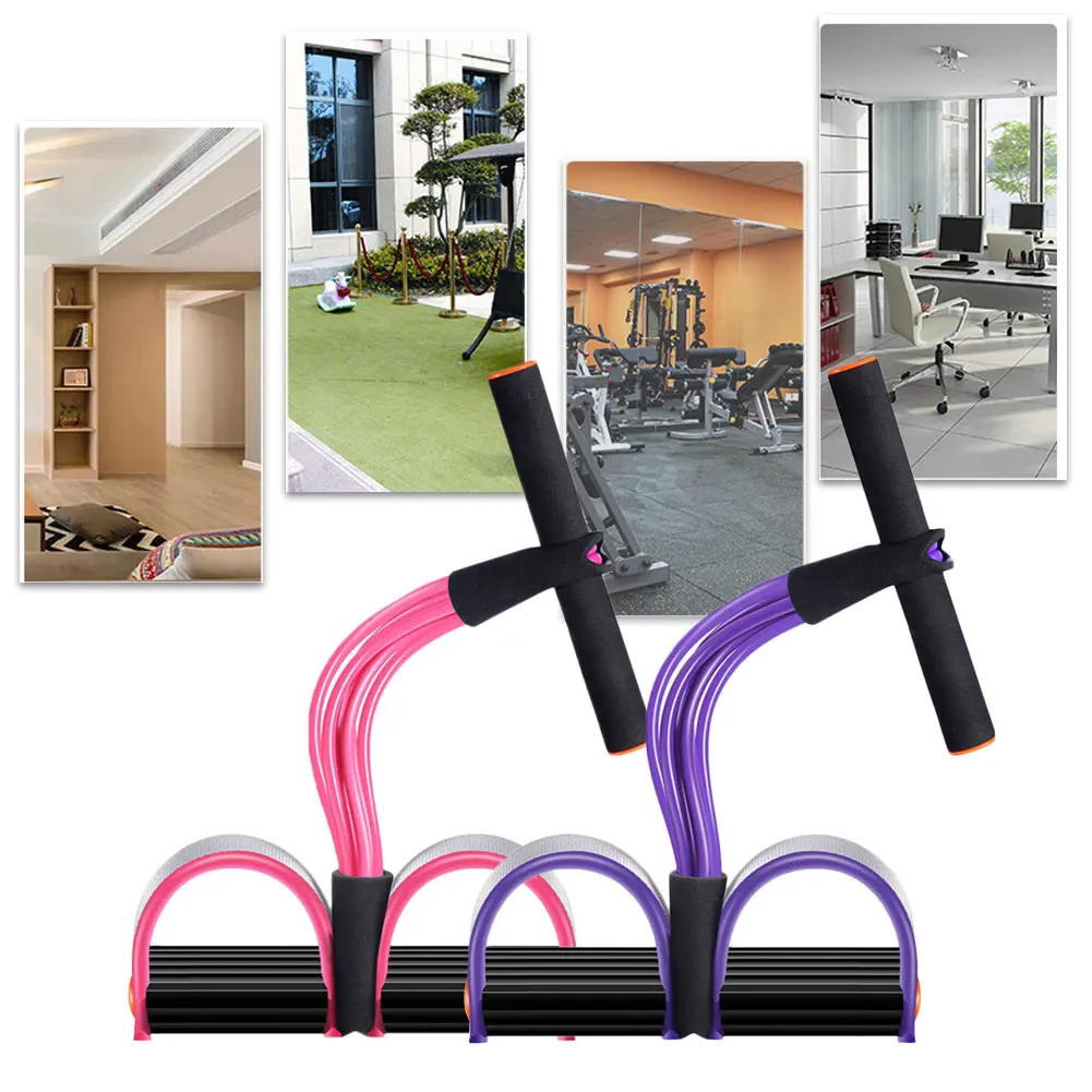 

Pedal Sit-up Aid Enhanced Tension Rope Six-tube Multifunctional Pull Rope Rally Weight Loss Fitness Equipment Home