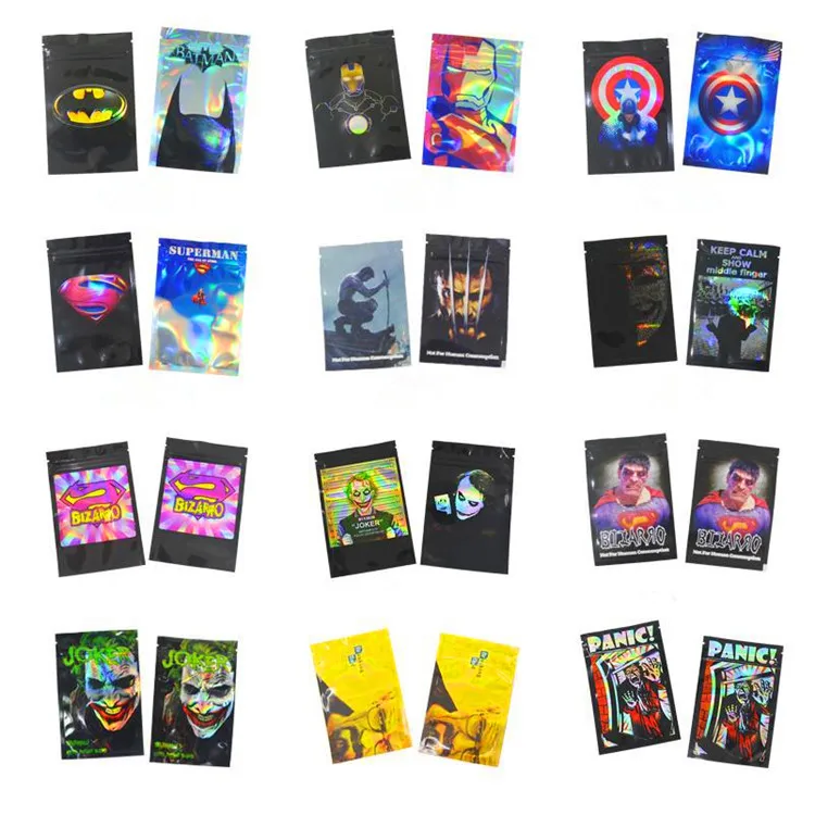 

Wholesale 8.5x13cm (3.3''*5.1'') 5g-10g Aluminum Foil Zip Lock Printing Bags Mylar Tobacco Coffee Powder Gift Packaging Pouches