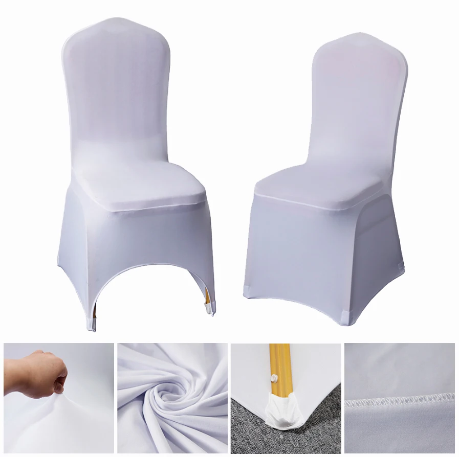

100pcs High Quality White Wedding For Events Party Hotel Decoration Stretch Elastic Chair Large Cover Spandex
