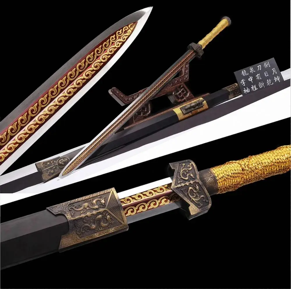 

Handmade Sharp Chinese Wushu Sword Sturdy HRC60 Manganese Steel Blade Kung Fu Jian Saber Full Tang