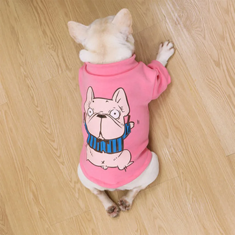 Мягкая одежда для домашних животных французского бульдога Одежда среднего и