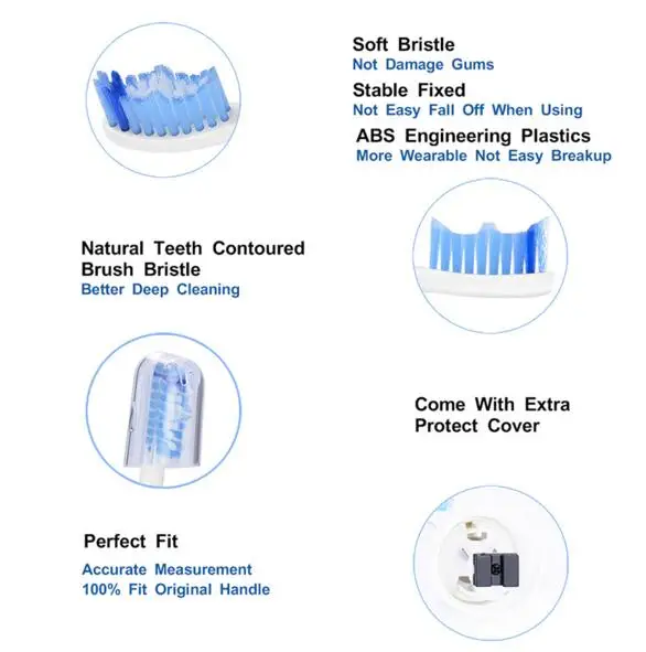 

1Pc Replacement Toothbrush Heads Refill for Philips Sonicare E-Series HX7022 .Fit Elite/Essence/Xtreme/Advance
