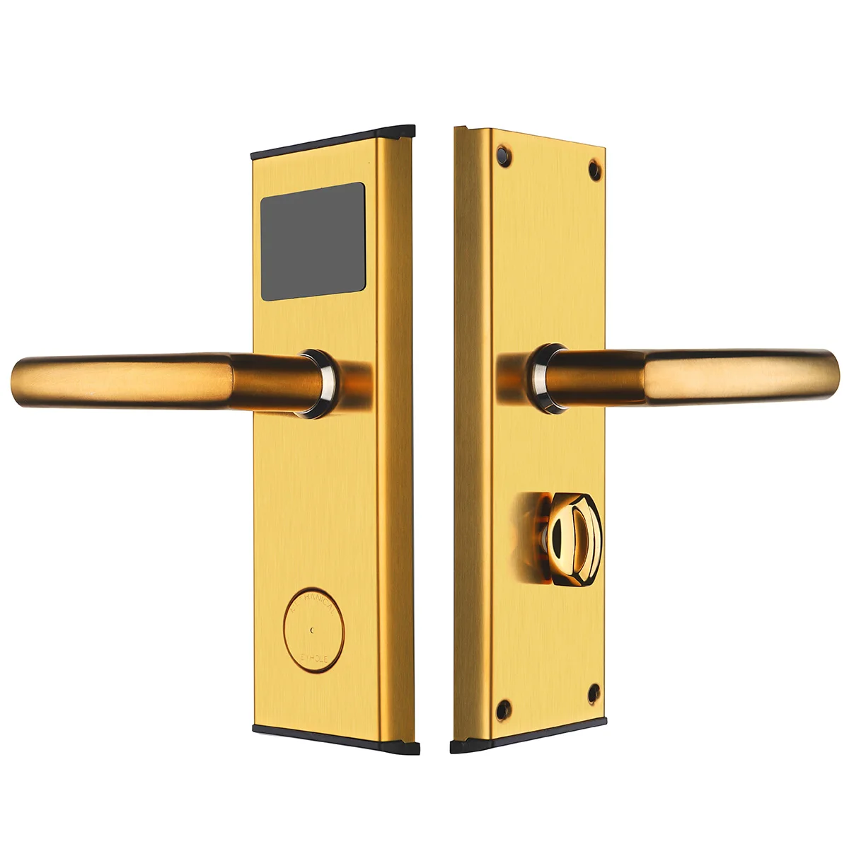 Safurance Digital Card Lock Security Stainless Steel Intelligent RFID Digital Card Key Unlock Hotel Door Lock System Door Locks - Цвет: Gold Left Side