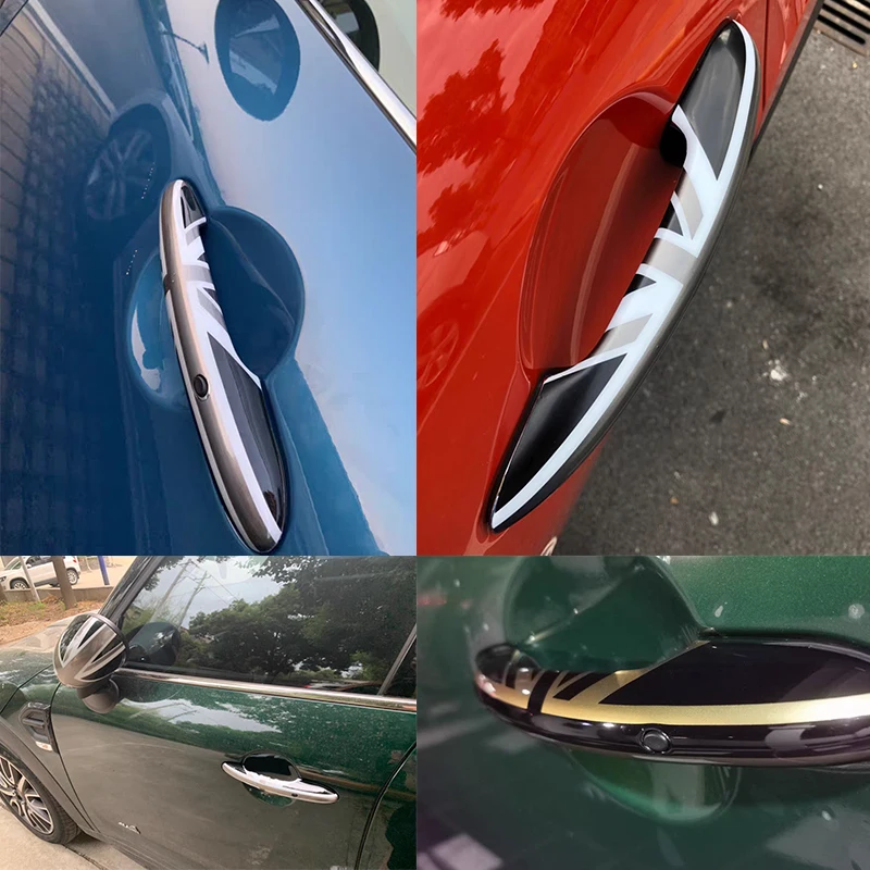 Глянцевые черные наклейки на крышку дверной ручки автомобиля для Mini One Cooper S JCW F56